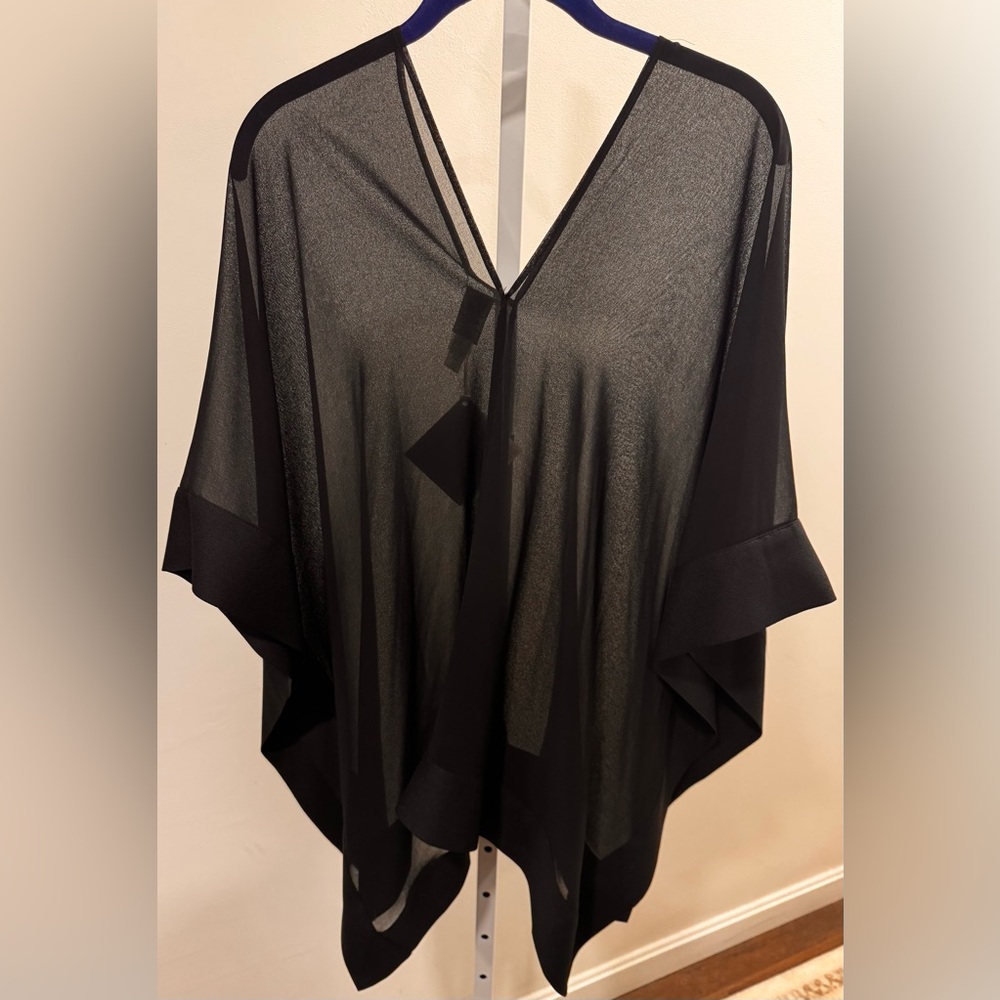 WynneLayers Black cape style  Sheer Top